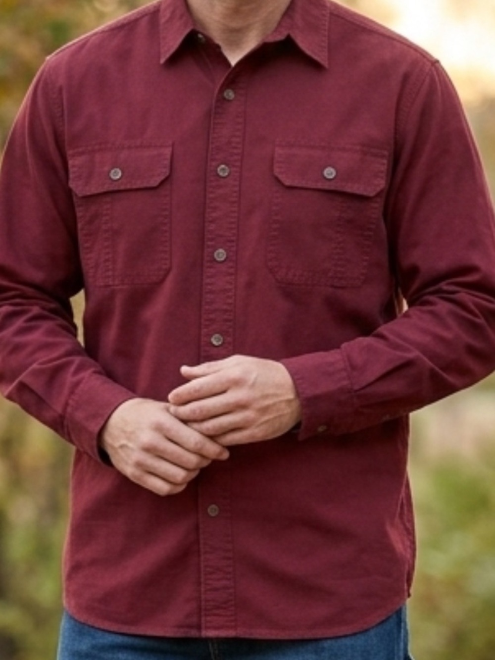 RedHead Men's Burgundy Long-Sleeve Button-Down Shirt XL